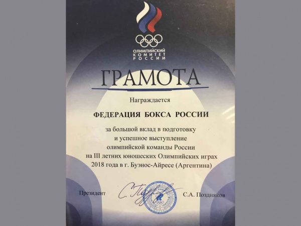 Глава ОКР С.А. Поздняков наградил Федерацию бокса России Глава ОКР С.А. Поздняков наградил Федерацию бокса России